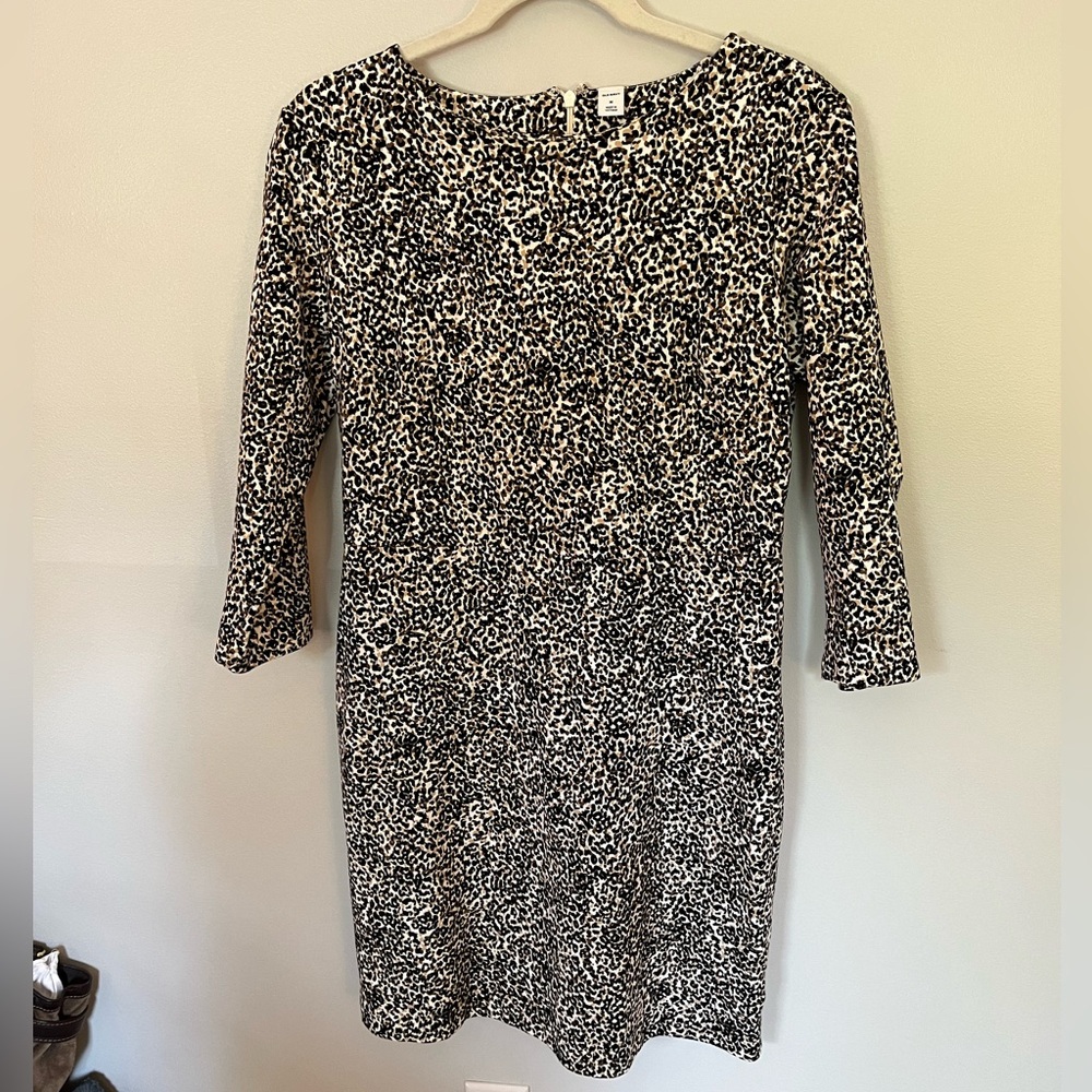 Old Navy Stretchy Cotton Animal Print Shift Casual Dress Medium